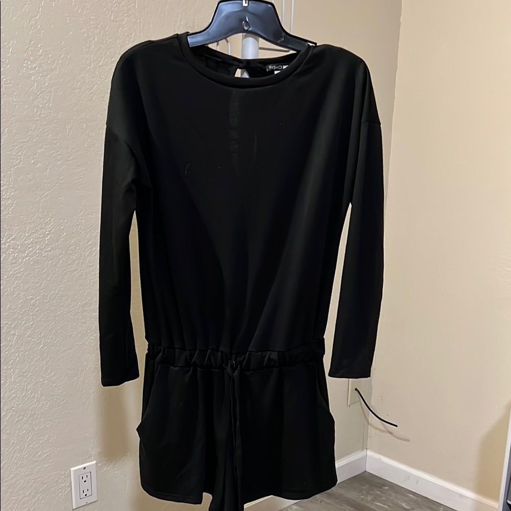 Fashion Nova Black Cuddle Romper